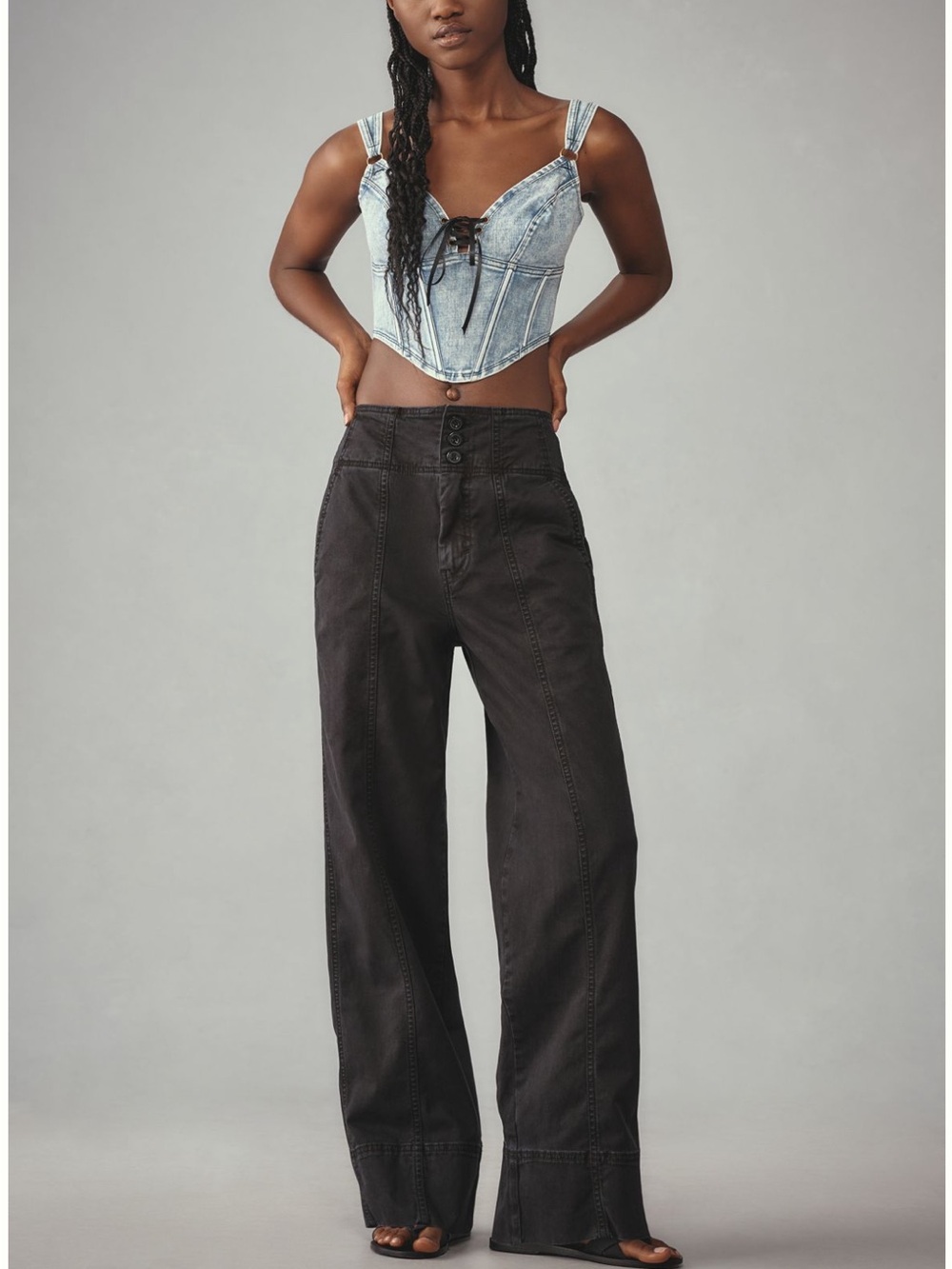 Anthropologie Pilcro Black High-Rise Wide Leg Pants